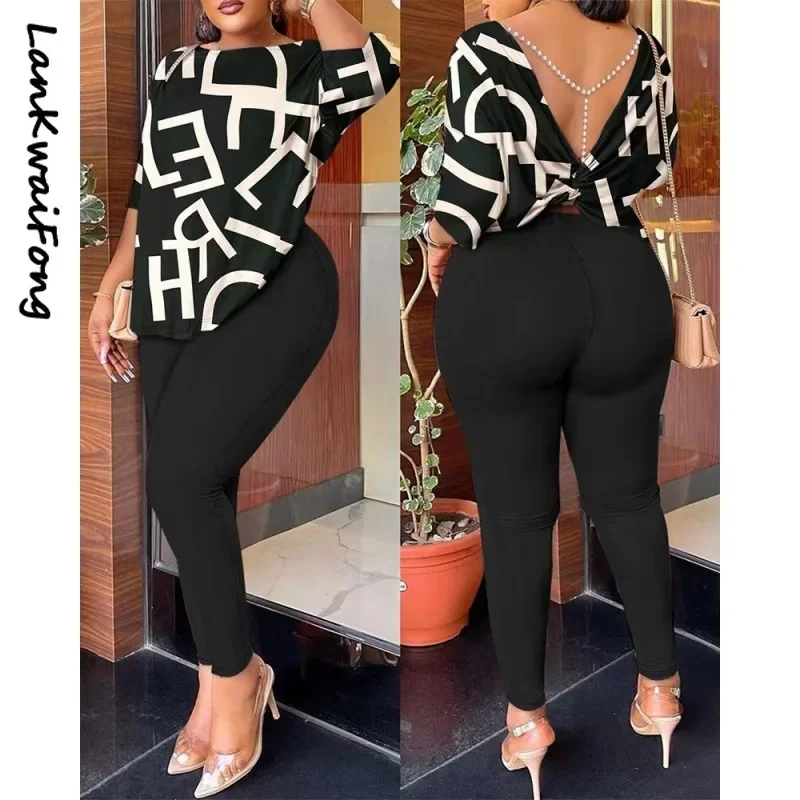 Женский Повседневный костюм свободного покроя облегающие брюки с открытой