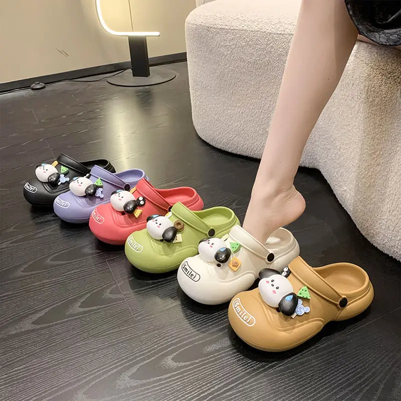 

Sanrio Pochacco Kawaii Beach Slippers Eva Non-Slip Hole Shoes Cute Cartoon Women's Fashion Summer Outdoor Sandals Breathable