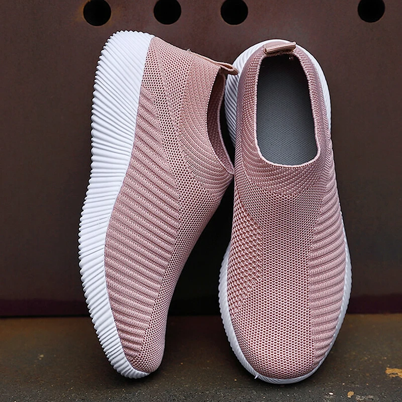 

Women Vulcanized Shoes High Quality Women Sneakers Slip on Flats Shoes Women Loafers Walking Zapato Tenis De Seguridad Mujer