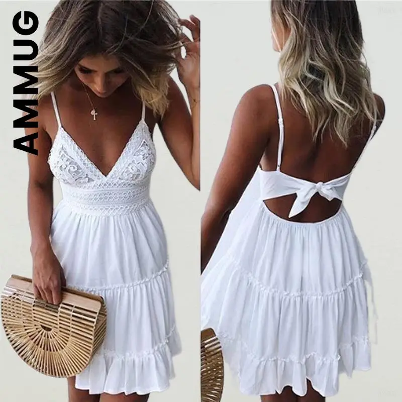 

Женский пляжный сарафан с V-образным вырезом, черный, желтый, розовый