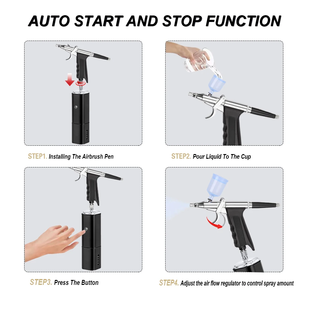 Новый дизайн профессиональный беспроводной аэрограф и компрессор комплект