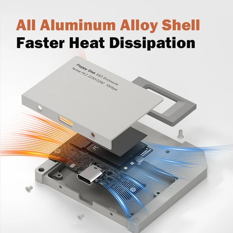 Корпус для SSD Hagibis 2230 M.2 NVMe USB 3.2 Gen 2 to PCI-E M.2 SSD Case 2242 Внешний диск SSD для ноутбуков iPhone 17 Pro