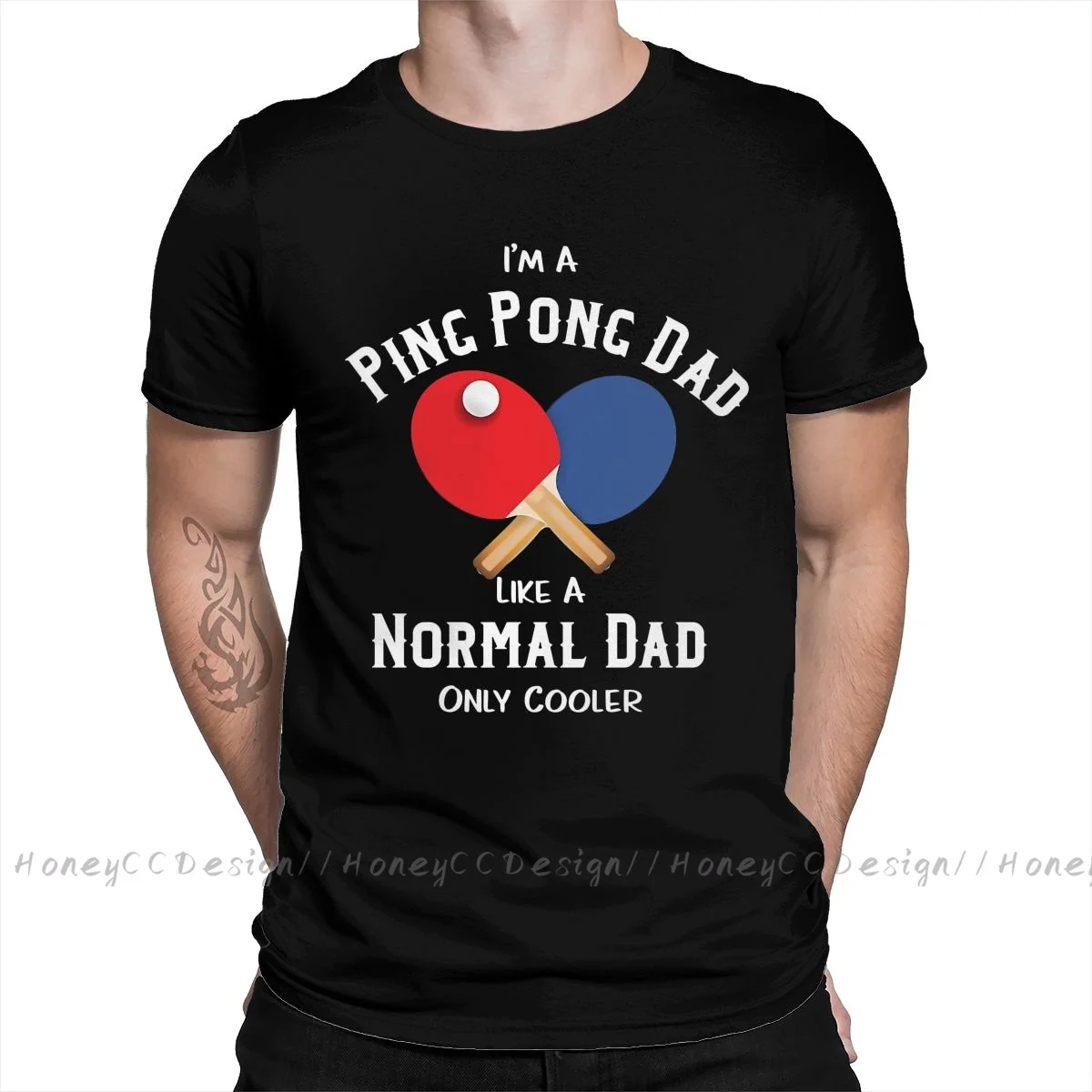 Fashion Men Clothing Ping Pong Apparel - Table Tennis Gifts - Ping Pong Dad T-Shirt Summer O Neck Shirt Short Sleeve Plus Size