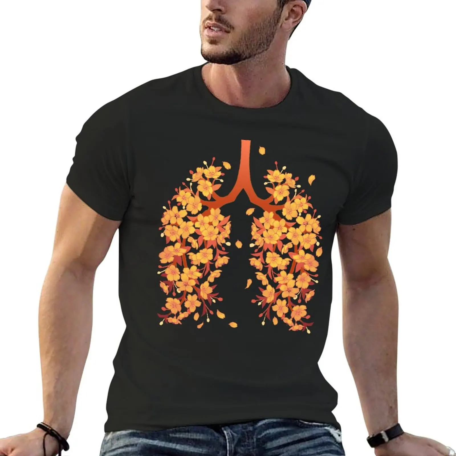 Мужская хлопковая футболка с рисунком сакуры ханахаки цветущей вишни цветов
