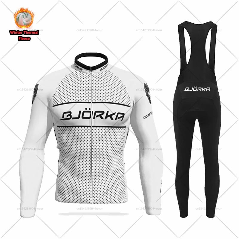 

2023 г., BJORKA, зимний комплект из Джерси для езды на велосипеде, униформа для горных велосипедов, комбинезон, штаны для езды на шоссейном велосипеде, термальная флисовая одежда для езды на велосипеде, велосипедная одежда