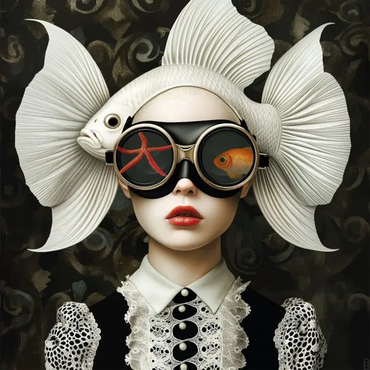 

Плакат "Сюрреализм Рыба Женщина"