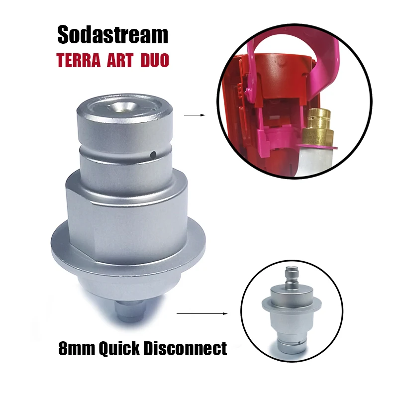 

SodaStream Terra DUO ART Quick Connect Adapter CQC to CO2 External Adaptor With Male Quick Disconnect Connector 8mm