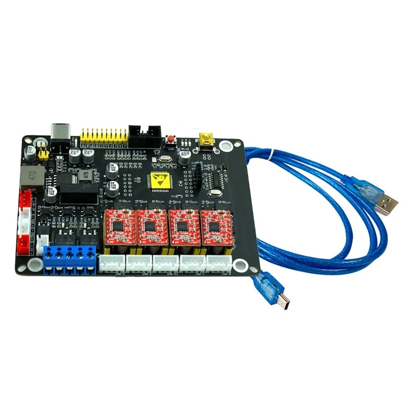 For GRBL 4 Axis Stepper Motor Controller Control Board With Offline Spindle USB Driver Board For CNC Engraver