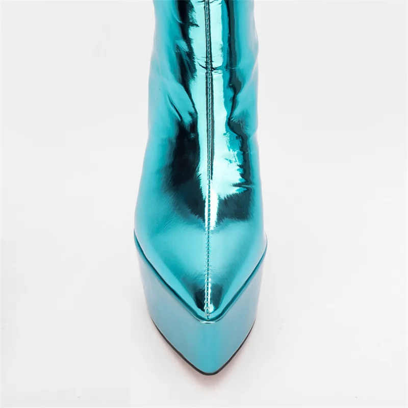 Сапоги женские кожаные короткие с плюшевой подкладкой на высоком каблуке 15 см 21