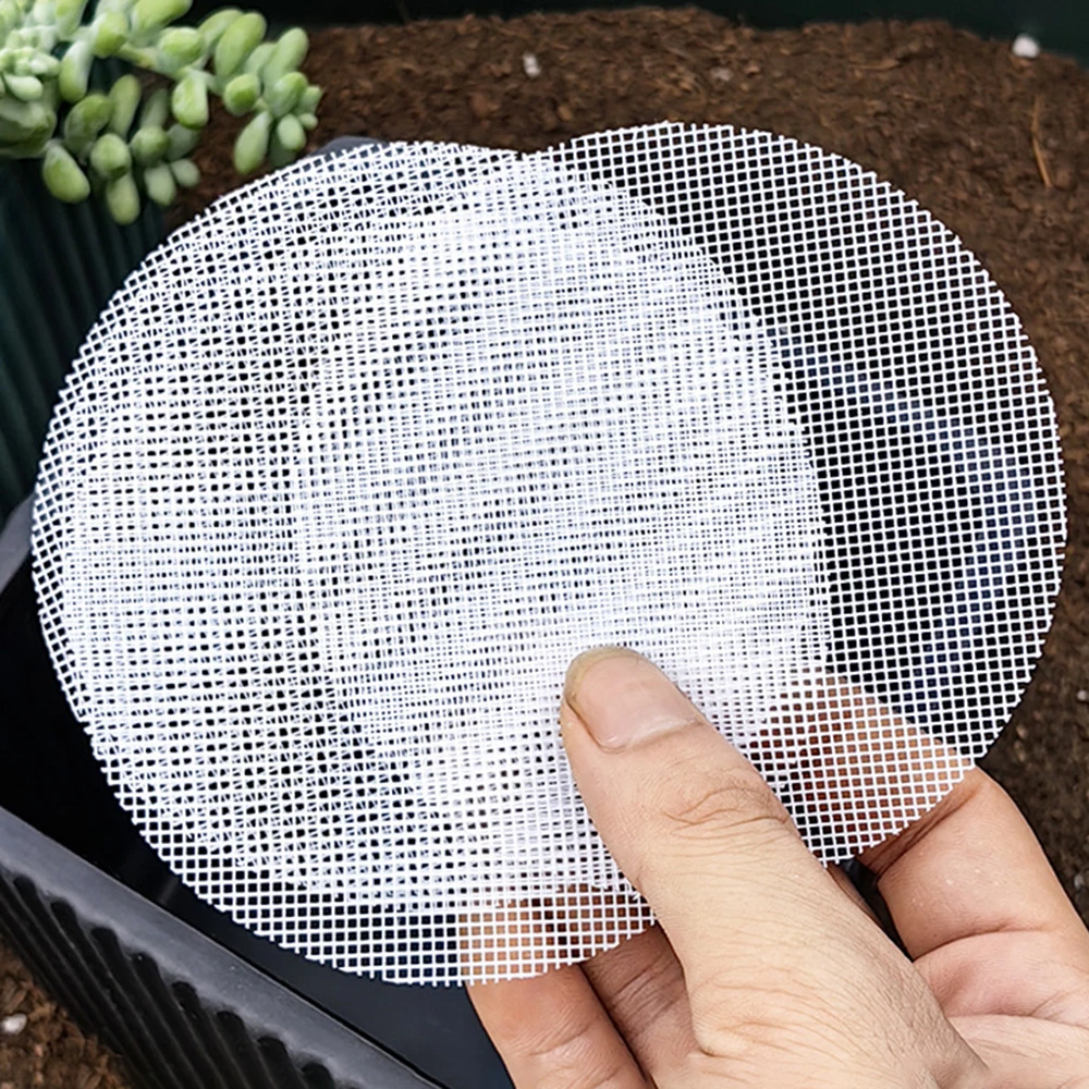 20Pcs Bonsai Tool Pot Mesh Sheet Hole Flowerpot Bottom Net Pest Control Prevent Soil Loss Breathable Gasket White