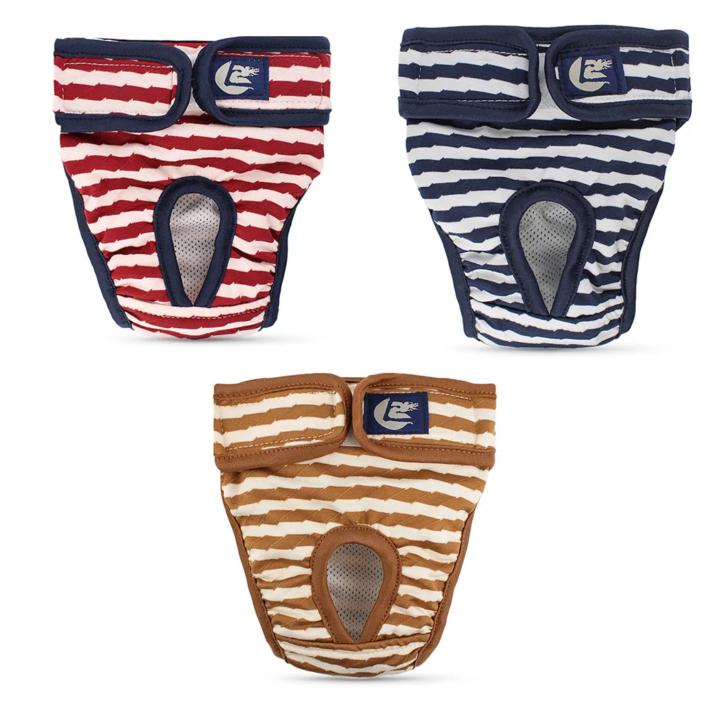 

Pet Girl Dogs Physiological Pants Breathable Female Dog Menstrual Period Pants Breathable Striped Diaper Shorts Washable Underwe