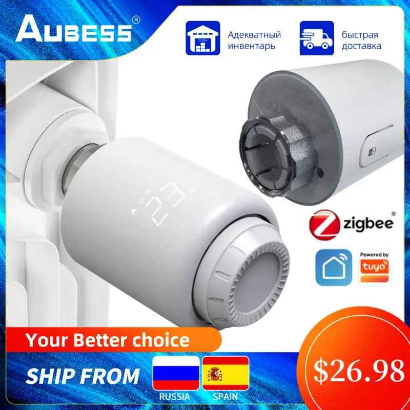 

Новый термостатический клапан радиатора Tuya ZigBee 3,0, приложение Smart Life, пульт дистанционного управления, поддержка Alexa Google Home