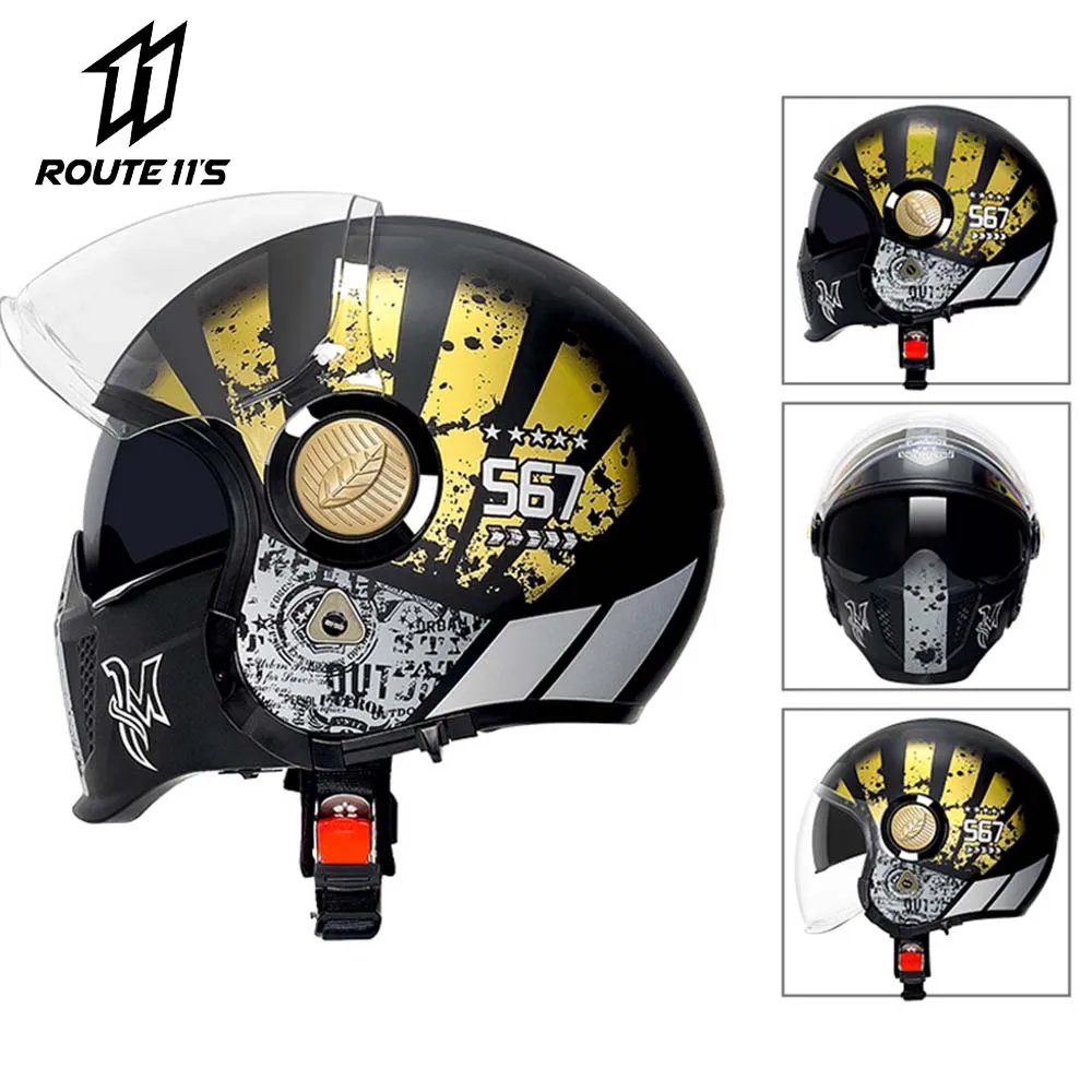Enlarge Multifunction Personality Pattern Motorcycle Helmet Open Full Face Safety Protection Cascos Para Moto Motorcycle Accessories