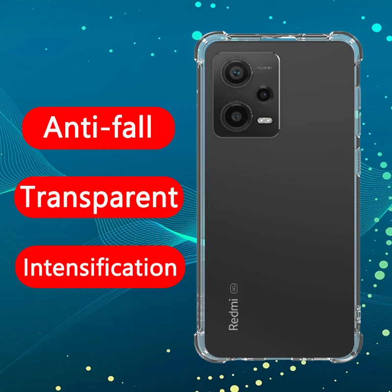 

Airbag Shockproof Fine hole Transparent Phone Case For Xiaomi Redmi Note 12 Pro 5G case Anti-drop Lens Protection Clear Case