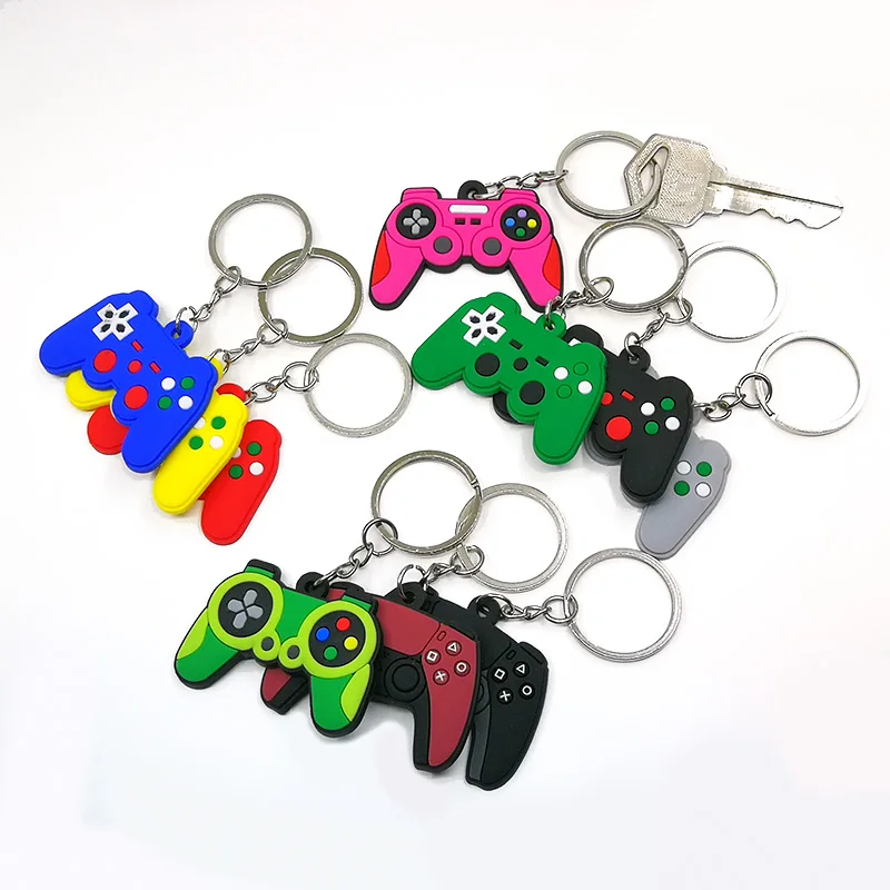 Цветной геймпад из ПВХ 1 шт. джойстик брелок для ключей FC GBA PS5 кольцо Swtich украшение