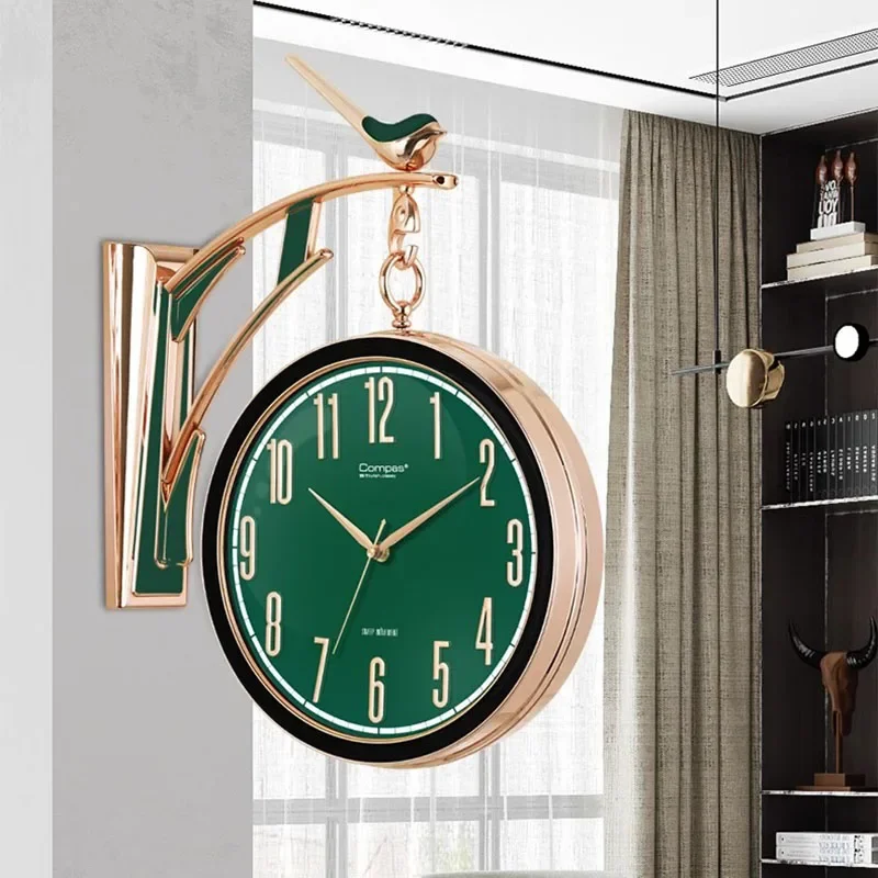 Круглые Роскошные Настенные часы современные деревянные комнатные старые