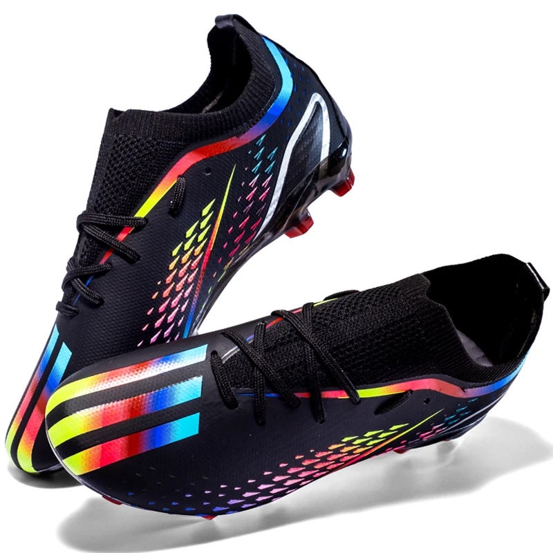 Brand Men Soccer Shoes  Grass Sneakers Male Long Spiked Football Shoes Cleats Damping Training Futsal Shoe Boots Man Foot Ball