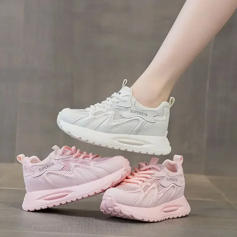 Повседневная женская обувь белого цвета с круглым носком Y2k модные стильные