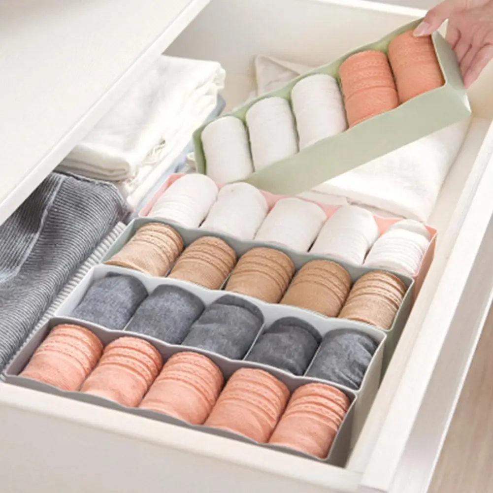 

2022 New Multi-function Storage Box Clothing Organizer Underwear Socks Bra Ties Desktop Drawer Hot Plastic Storage Boxes Bins