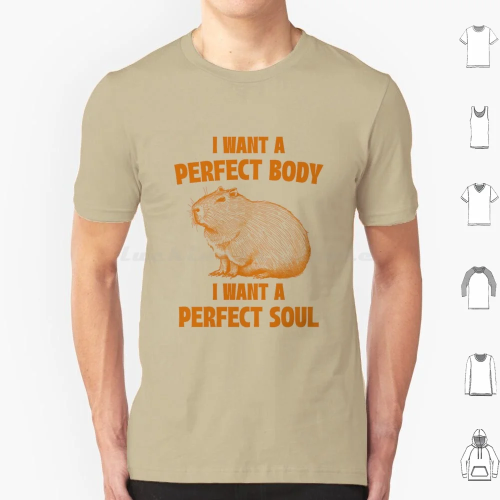 Копия капибара мема я хочу идеальное тело идеальную душу футболку большого