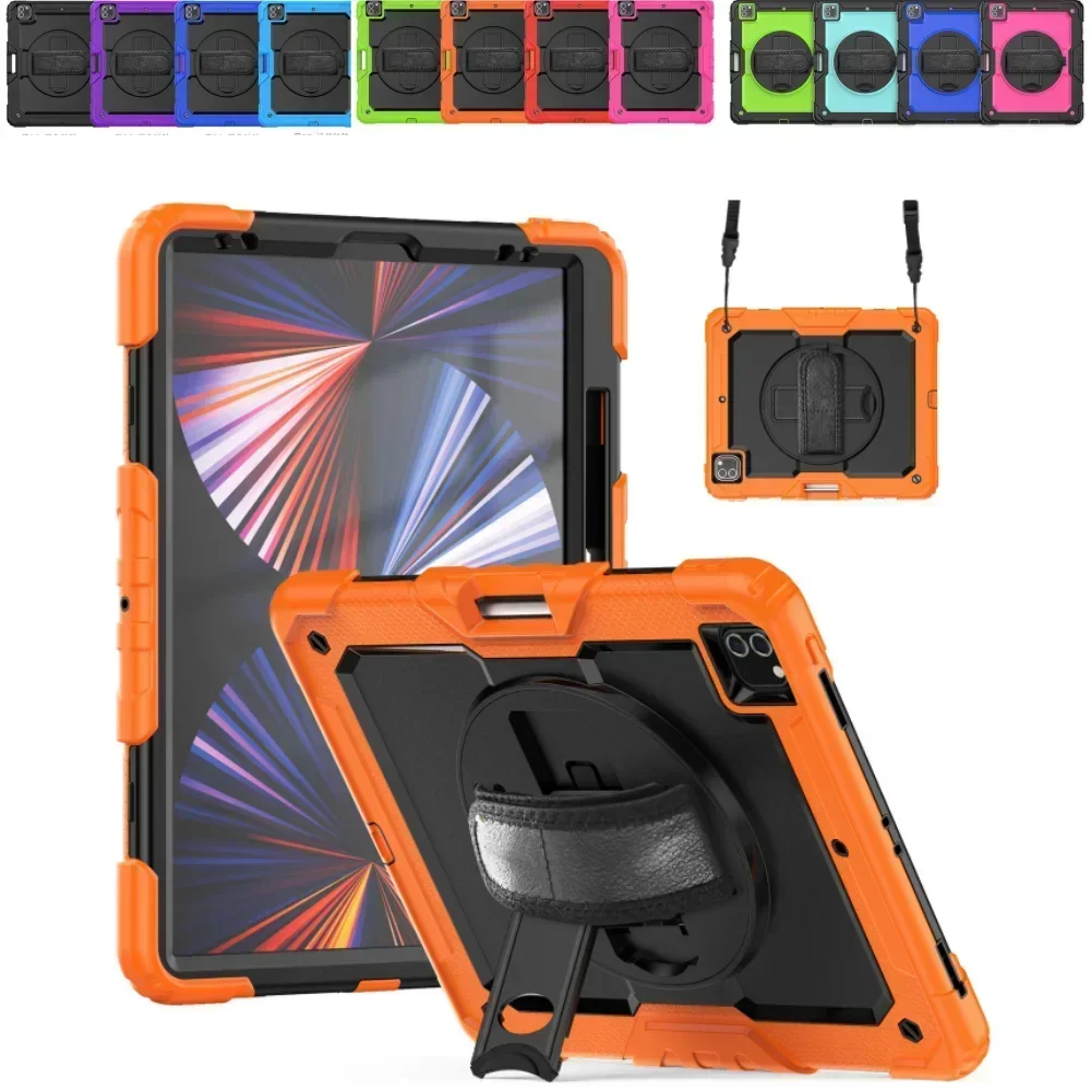 3-Layers Multi-Functional Case for iPad pro 12.9 6th 5nd 4nd 3nd Gen inch with Screen Protectors &amp Shoulder Straps 12.9&quot