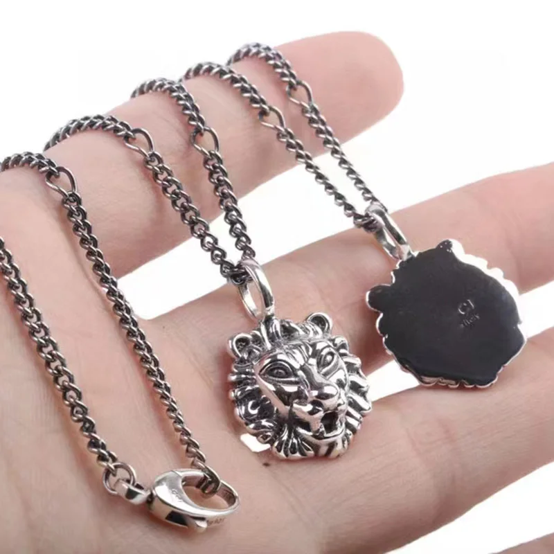 

Ожерелье из стерлингового серебра S925 пробы с головой льва, модное ожерелье в стиле хип-хоп, индивидуальное Трендовое ретро-ожерелье с животным, высококачественное искусственное ожерелье в подарок