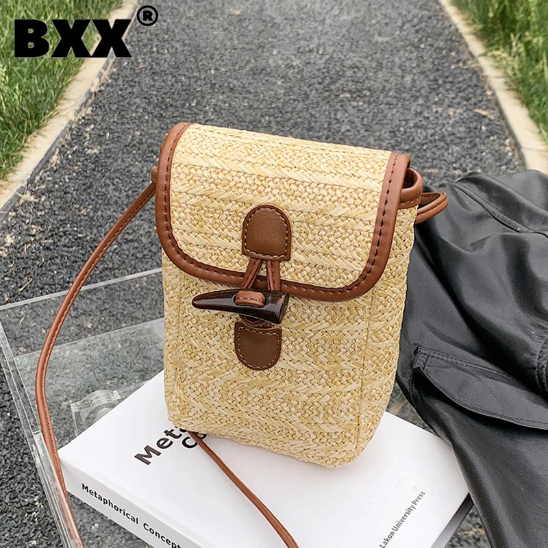 

[BXX] Woven Shoulder Crossbody Bag For Women 2023 New Trendy Versatile Mobile Bags Female Casual Simple Portable Handbag 8AB962