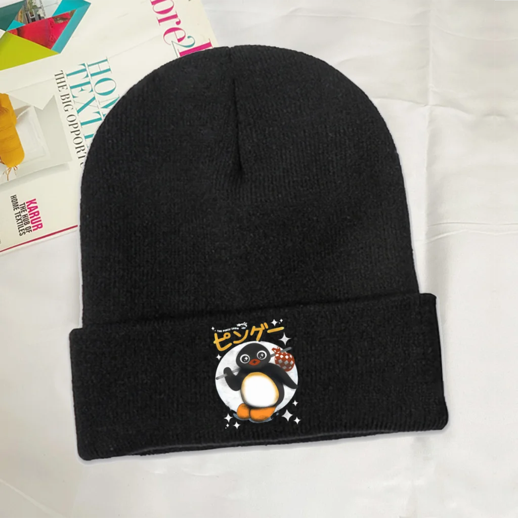 

Вязаная Зимняя теплая шапка Pingu Pinga с рисунком из глины и анимации, лыжная шапка унисекс