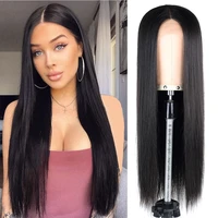 long black straight lace wig synthetic wigs organic mix fake hair for women middle part lace cosplay lolita wig heat resistant