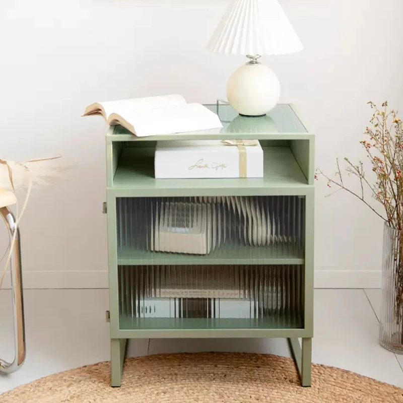

Transparent Minimalist Night Table Bedside Small Glass Night Table Cabinet Fashion Mini Nachtkastje Furnitures Auxiliary