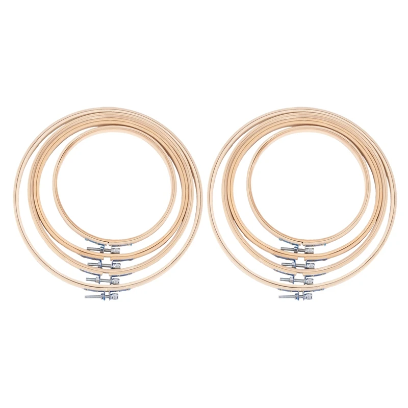 

Новинка, Набор круглых обручей для вышивки, 8 шт., кольцо для вышивки крестиком из бамбука, кольцо для творчества