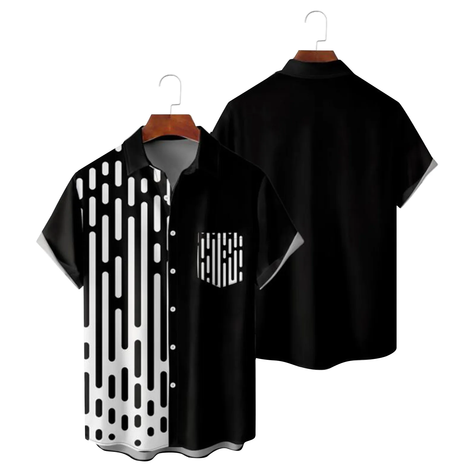 

Гавайская рубашка мужская свободного кроя, Повседневная пляжная блузка с принтом s, с коротким рукавом, на пуговицах, большие размеры, блуза ...