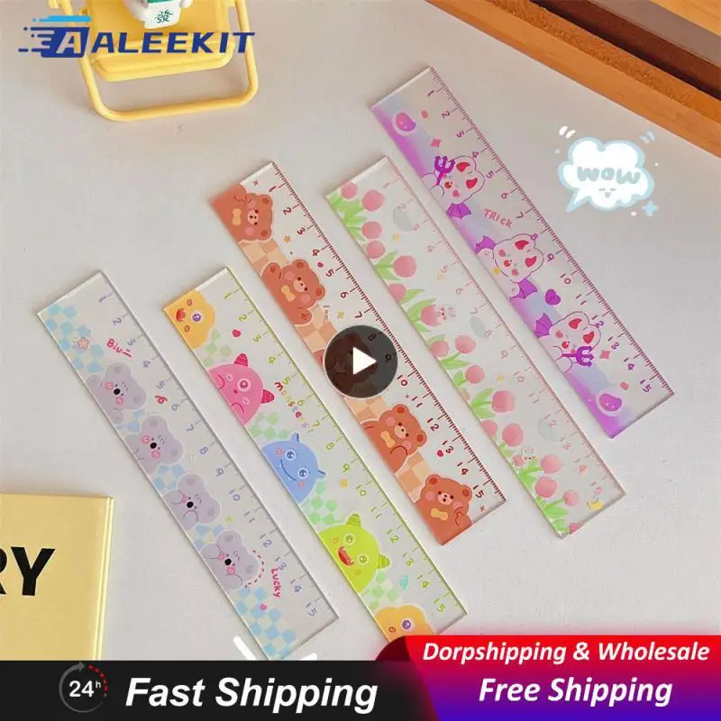 

1~40PCS 15 Cm 15cm Ruler Cartoon Ruler Office Cartoon Fashion Scale Stationery Cute School Supplies Cute Ruler Unique Accurate