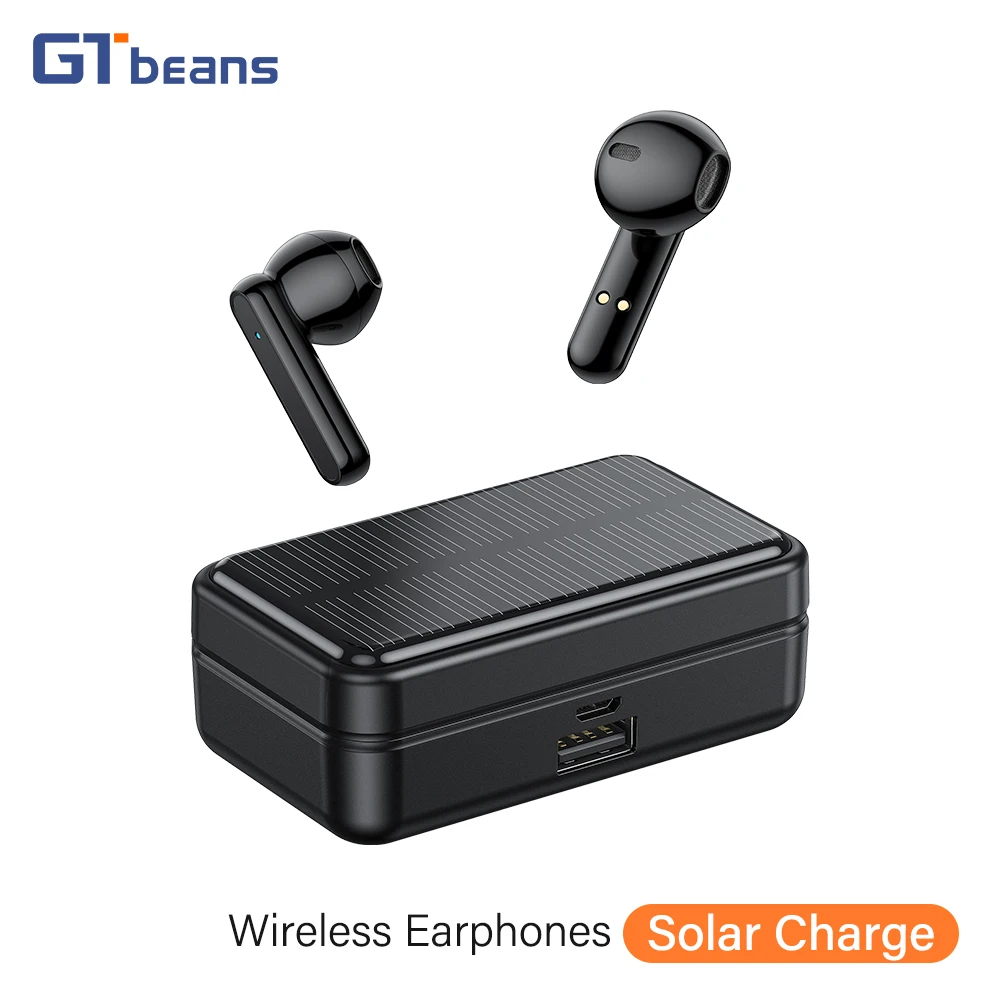 

TWS Bluetooth 5.0 Earphones Solar Charging Box Wireless Headphone 9D Stereo Sports Waterproof Earbuds Headsets With Microphone