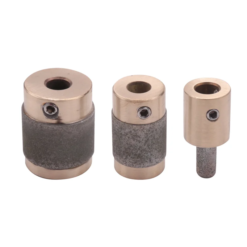 

3Pcs Grinder Head 1 Inch 3/4 Inch 1/4 Inch Brass Core Standard Grit Stained Glass Grinder Bit Head for Glass Stone