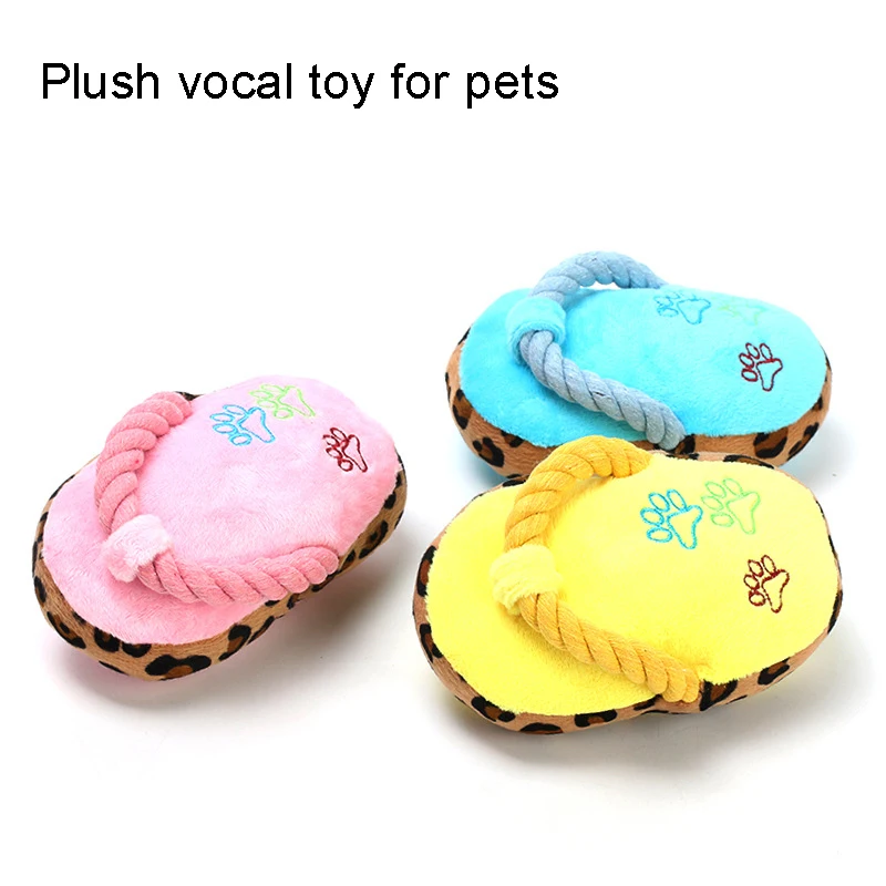 

Cotton Rope Slipper Training Dog Accessories Poodle Bixiong Vocalization Molar Mastication Clean Teeth Plush Dog Toys Pet Items