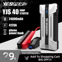 yesper 12v car jump starter 24000mah portable power bank 4120a external battery charger car and motorcycle emergency booster