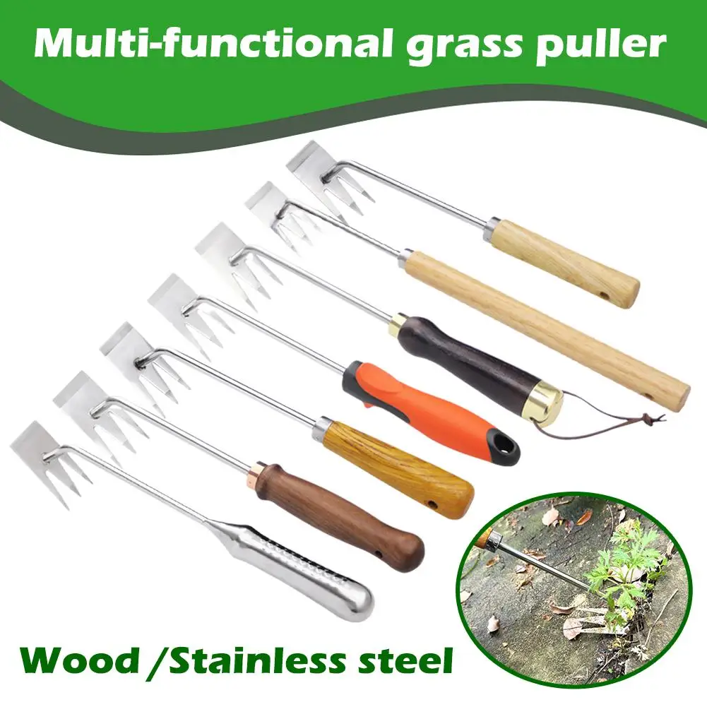 

2023 New Weeding Artifact Uprooting Weeding Tool, Manganese Weed Purpose Steel 4 Forged Dual Puller Teeth Weeder K4B3