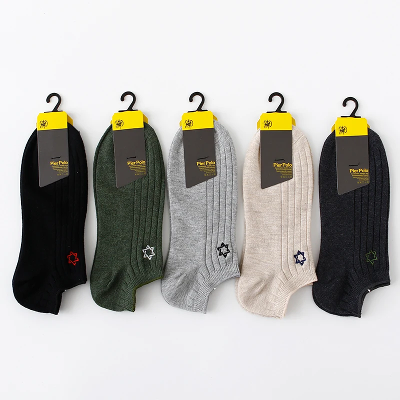 5 Pairs/Lot Low Cut Men Socks Male Short Socks Women Men Solid Color Black White Gray Breathable Cotton Sports Socks