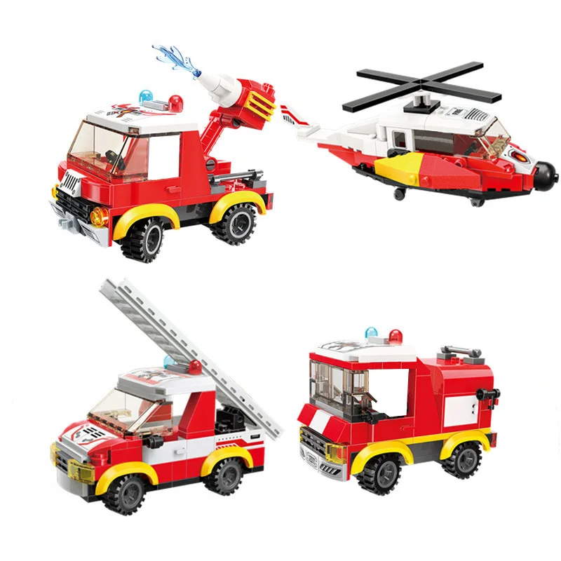 

New 410PCS City Fire Fighting Truck Car Vehicle Police Building block Toys Assemble DIY Children Toys Christmas birthday Gifts