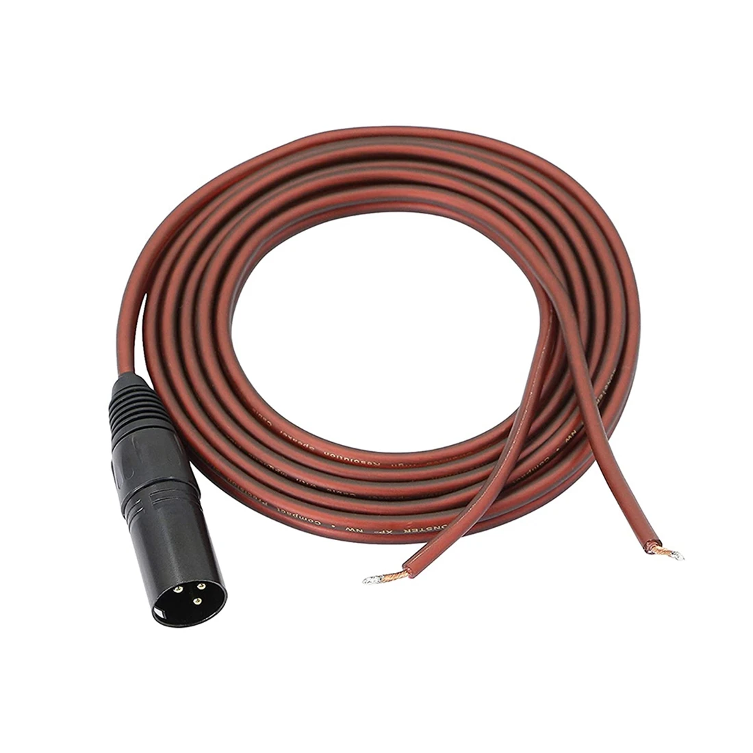 XLR Speaker Wire, Speaker Bare Cable to XLR Plug, Gold Plated XLR 3 Pin Male Connector Replacement Audio Cable Open End