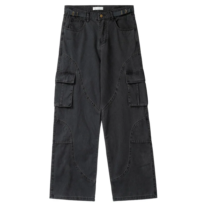

Y2k Men's 2023 Spring American High Street Hanging Trendy Brand Bombing Street Jeans Men's Casual Pants Loose Big Size Clothing