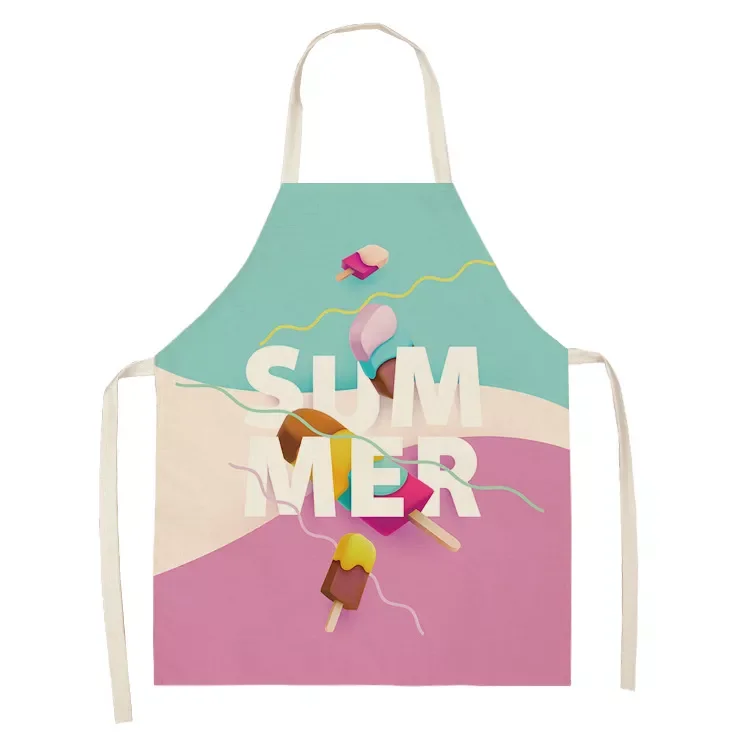 

2023NEW Cream Women Kitchen Aprons Waterproof Barber Apron Cooking Oil-proof Cotton Linen Antifouling Chef Apron Unicorn Apron K