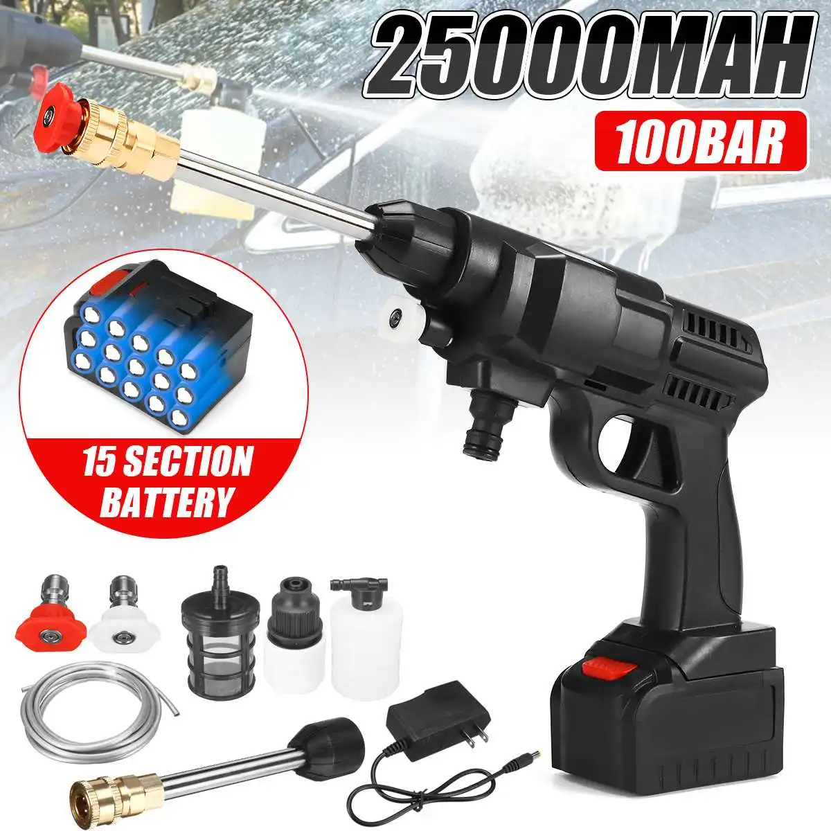 25000 бар мА/ч беспроводная мойка высокого давления |