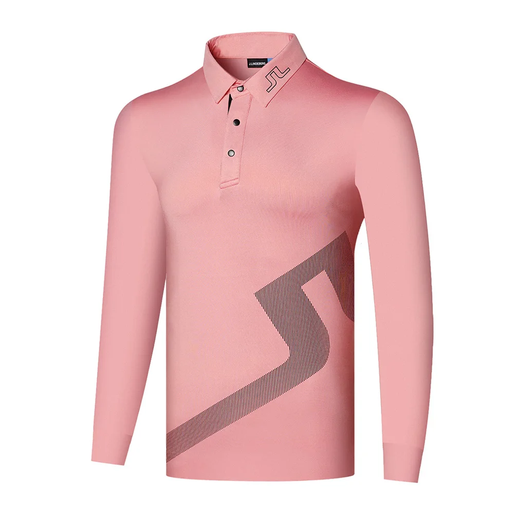Golf Apparel JL Men's Sports and Leisure Outdoor Breathable Quick-Drying Anti-Shrink T-Shirt Polo Top High Quality Long Sleeves