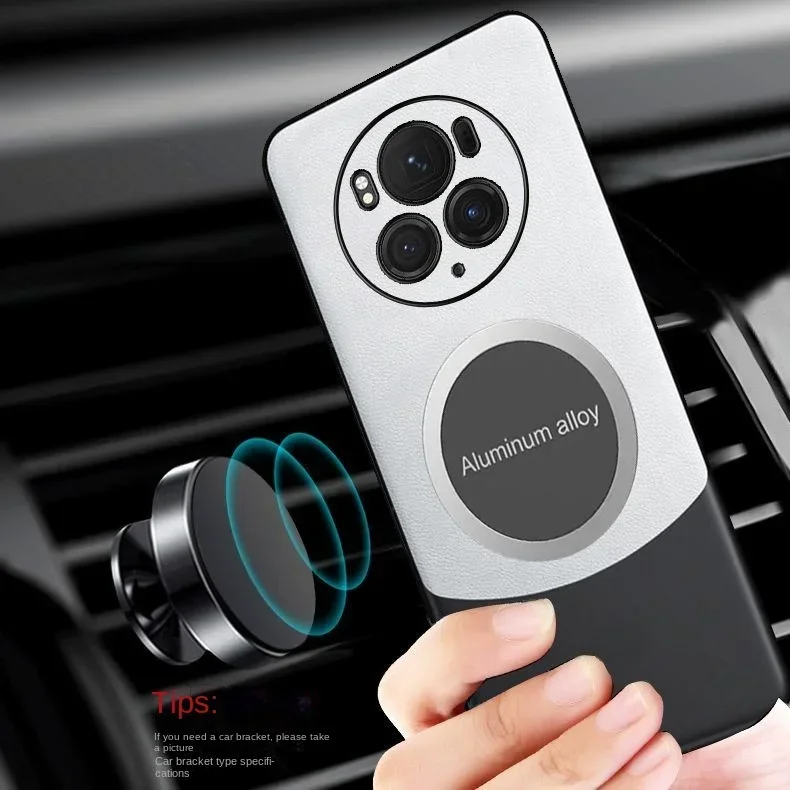 Чехол для Huawei Honor Magic 6 Pro Роскошный чехол из искусственной кожи с магнитной