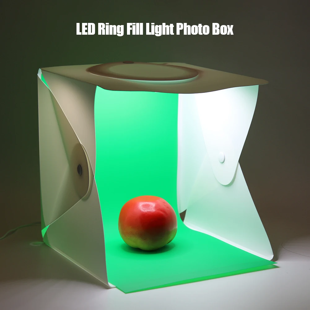 

Photography Light Tent Photo Studio Portable Kit with LED Ring Light 4 Backdrops Professional Picture Enjoying Ornament