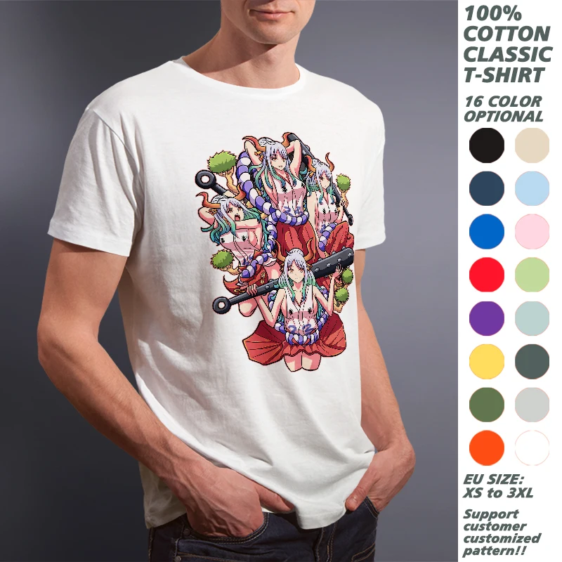 

One Piece Yamato Anime Printed T Shirt For Men Women Cotton Casual 16 Color Short Sleeve T-shirts Y2K Unisex Summer Clothing