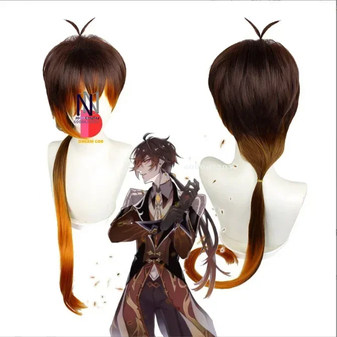 Genshin Impact Game Zhongli Косплей Костюм Боевой Аршон Полный комплект Парик Morax Наряд