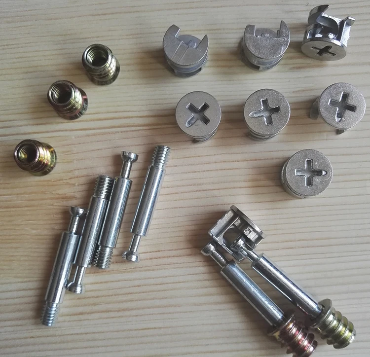 50pcs 3in1 m640 furniture screw assembled pieces kitchen cabinet connectors hammer nut and bolt set nut sock woodworking free global shipping
